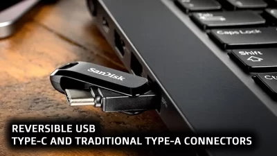 SanDisk Ultra Dual Drive Reversible USB Type-C and traditional Type-A connectors